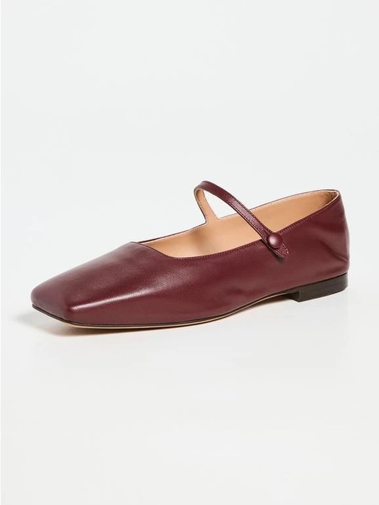 Mansur Gavriel Shoes - Mansur Gavriel Square Toe Mary Jane Flats Red Leather size 40